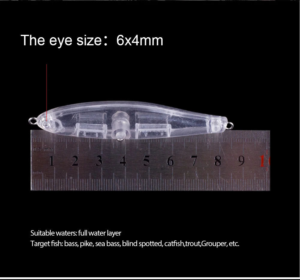 Una regla con un señuelo de 6x4mm