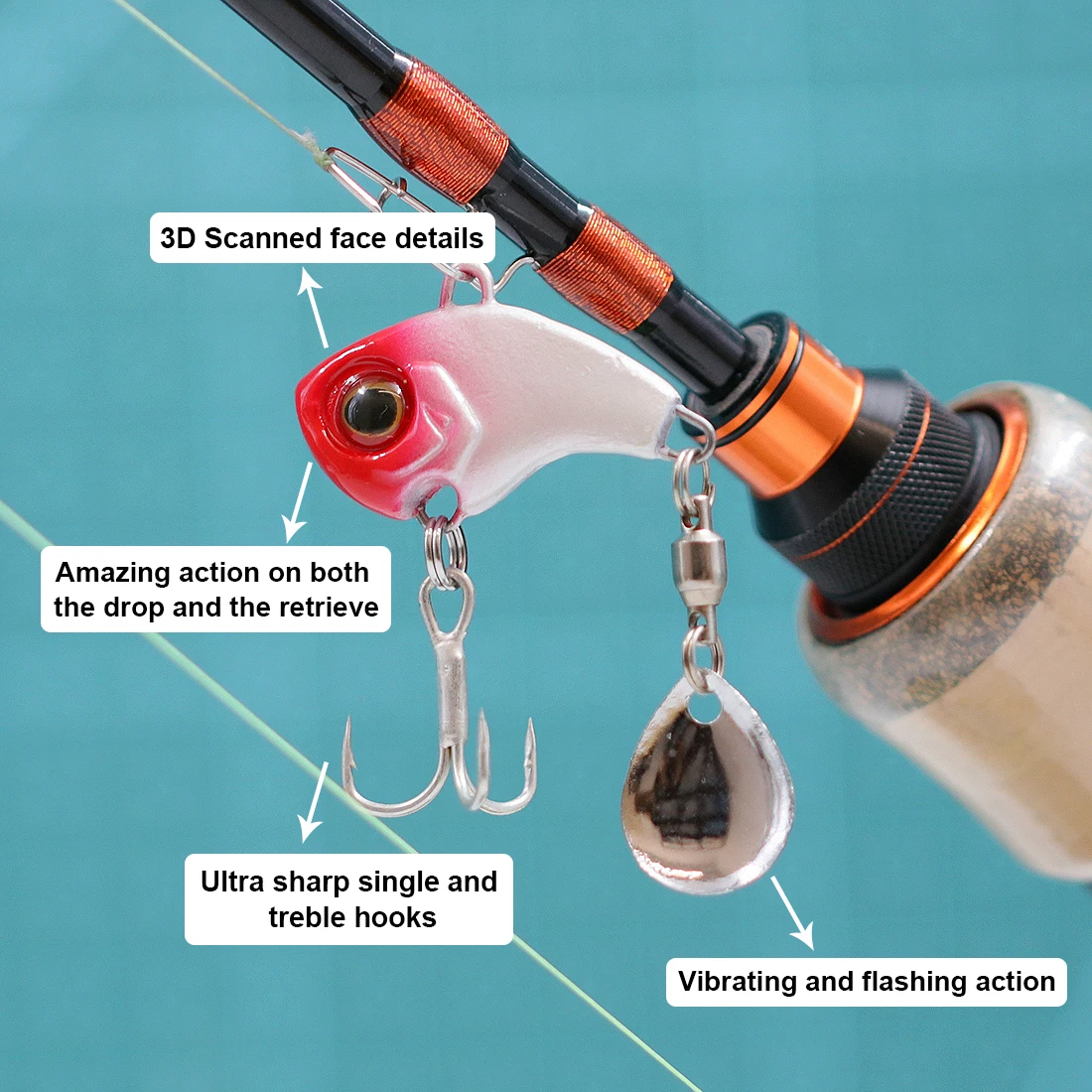 FishTrip 2,5 cm ~ 3,2 cm VIB señuelo de pesca Spinner señuelo subsuperficie señuelo fundición Trolling cebo duro con caja Set - imagen 3