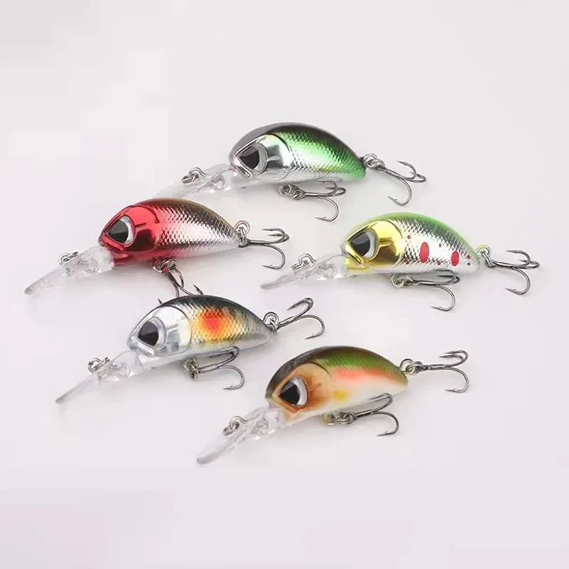 1 Uds nuevo diseño japonés señuelo de Pesca duro 5,5 cm/4g Mini cebo de manivela para Lucio perca lubina flotante Crankbait Pesca Minnow - imagen 3