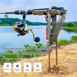 Portacañas con descenso automático para pesca en río y lago