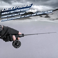 Caña de pesca en hielo LEO 51cm – Combo fibra vidrio carrete incluido