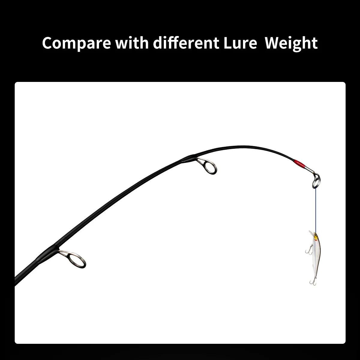 FTK-caña de pescar en hielo de 50cm, 2 puntas M/ML/MH, fibra de vidrio eléctrica, Mini caña telescópica portátil para pesca en hielo, aparejos de pesca de carpa de invierno - imagen 2