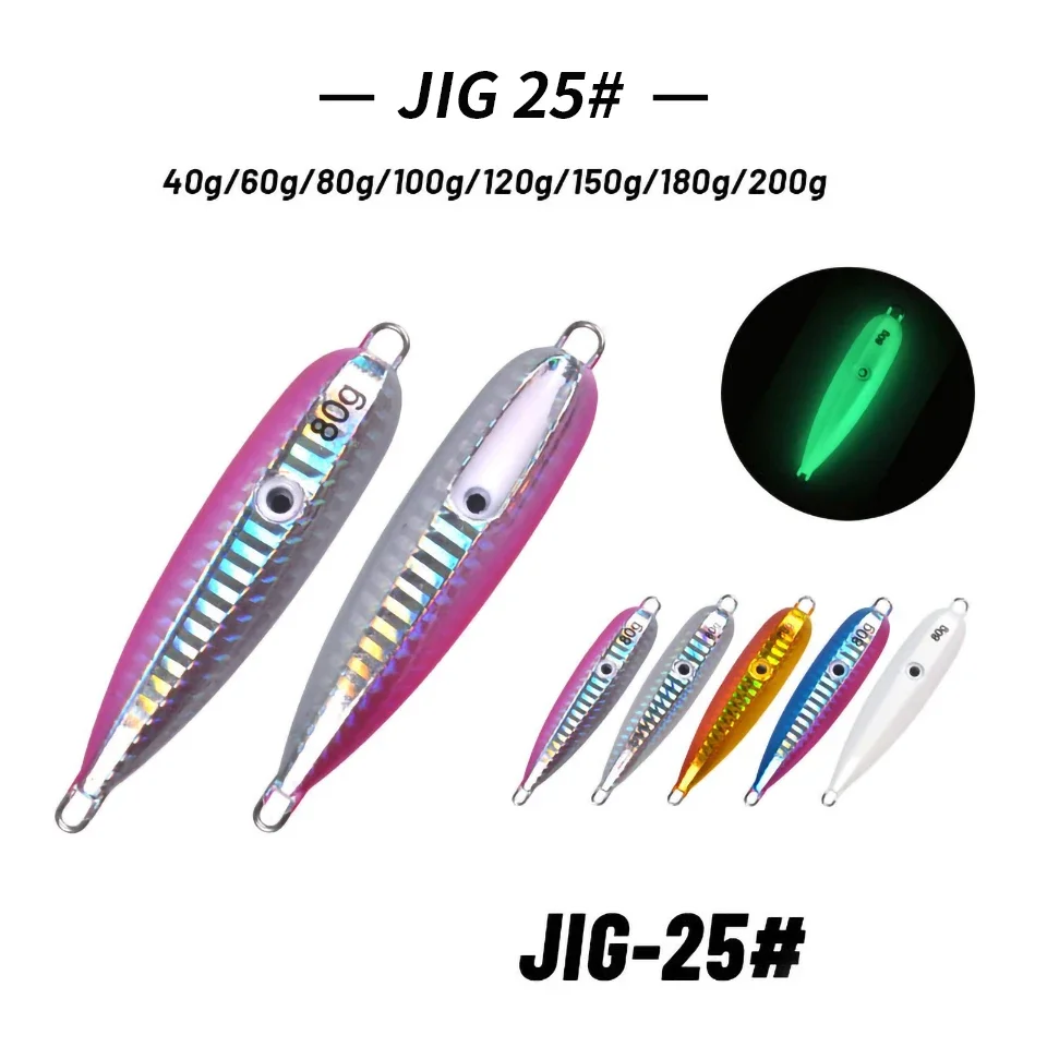 Placa de hierro, cebo de plomo para peces, anzuelo de calamar biónico luminoso, cebo de pesca de mar, Roada, placa de hierro de batido lento, cebo falso para espinillas de bacalao - imagen 4