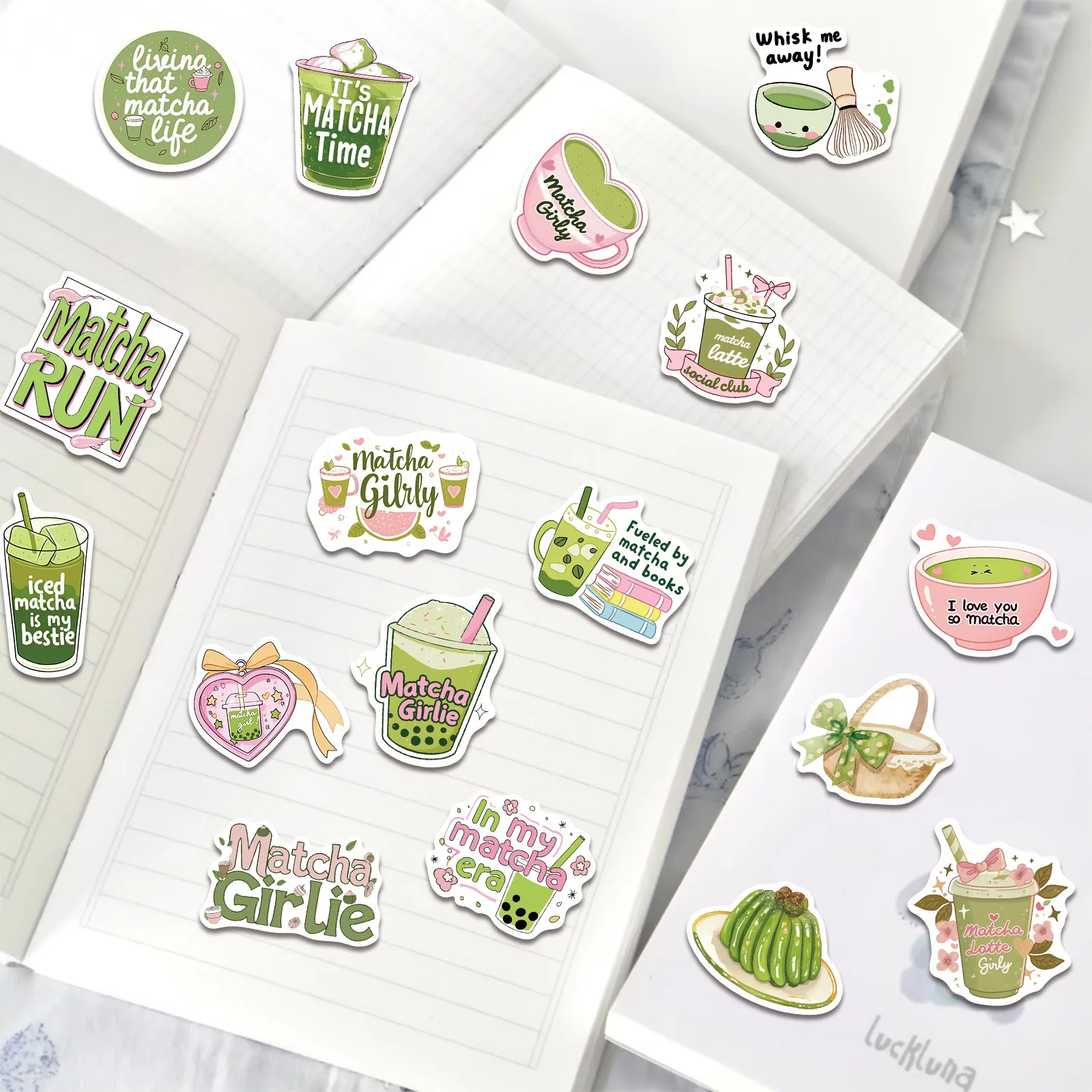 Pegatinas Matcha Latte aesthetic – Impermeables para móvil y maleta - imagen 4
