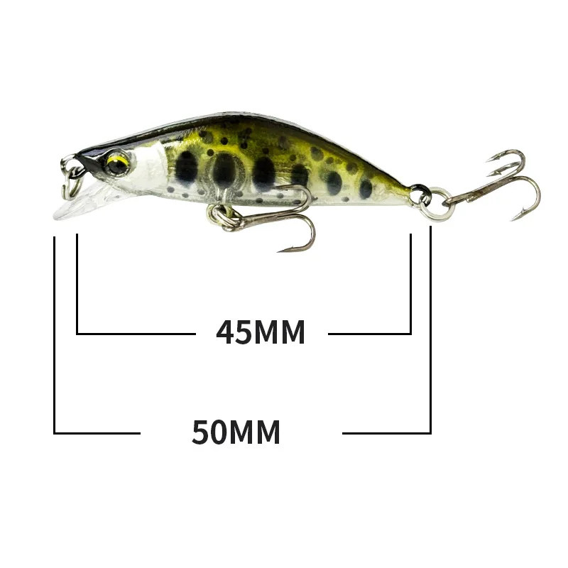 5 uds señuelo de pesca hundimiento minnow 45mm/4,1g señuelo falso, cebo duro de plástico, pesca de rayas blancas, boca de caballo - imagen 5