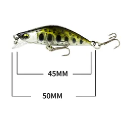 Señuelo Minnow Hundimiento 45mm 4,1g Rayas Blancas Boca de Caballo