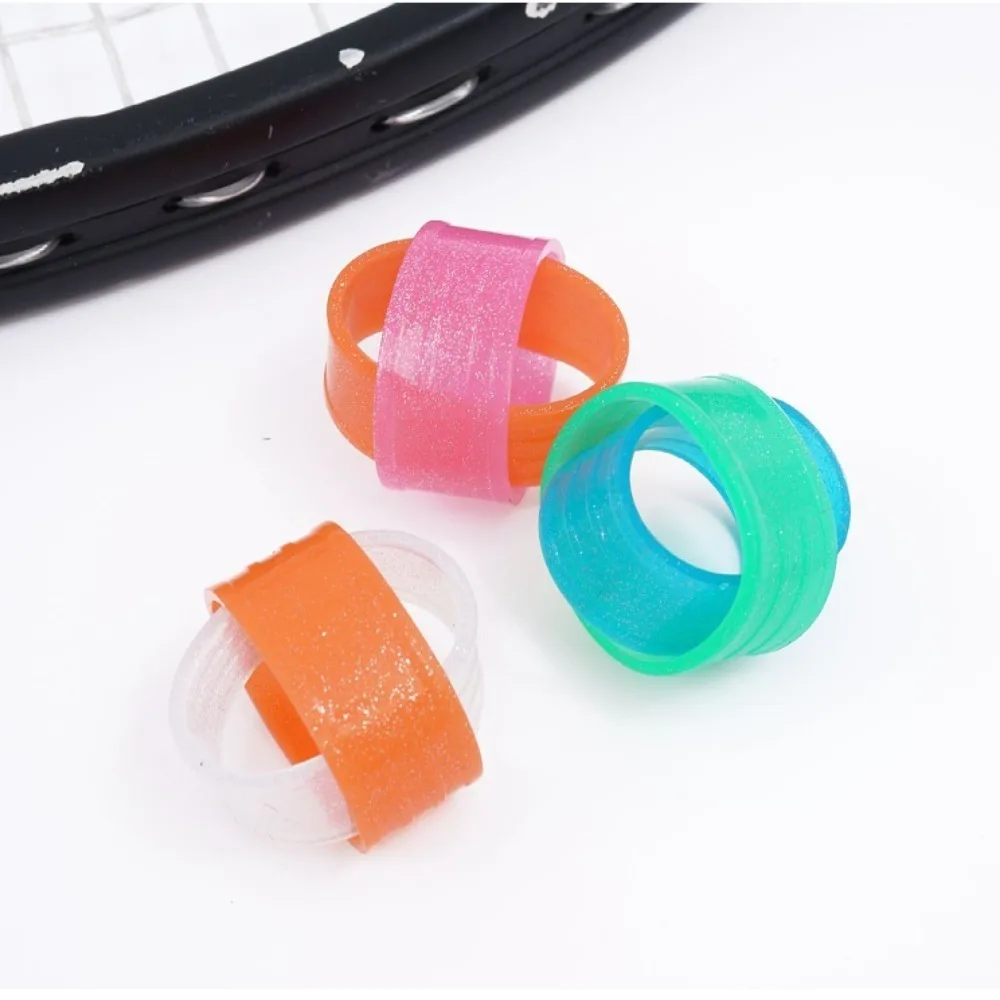 Anillo de sellado para raqueta de tenis, accesorio de silicona elástica, Color caramelo, brillante y colorido - imagen 2