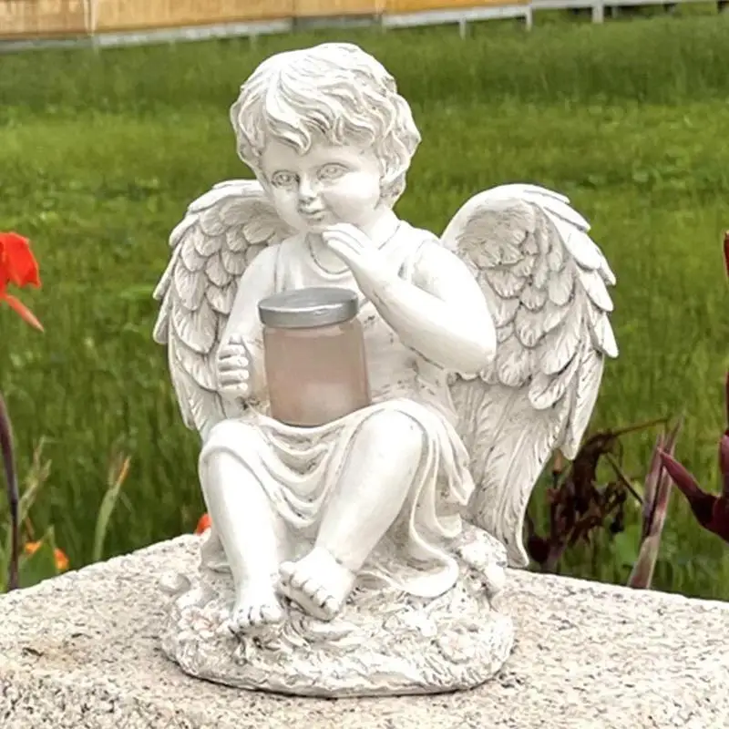 Ángel Solar Europeo para Jardín – Escultura Decorativa de Patio