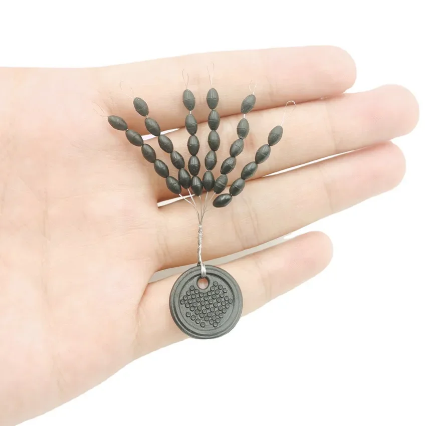 Tapón de goma negra de alta calidad para sedal de pesca, 5 grupos, 0,6-8 #, equipo de pesca de carpa - imagen 3