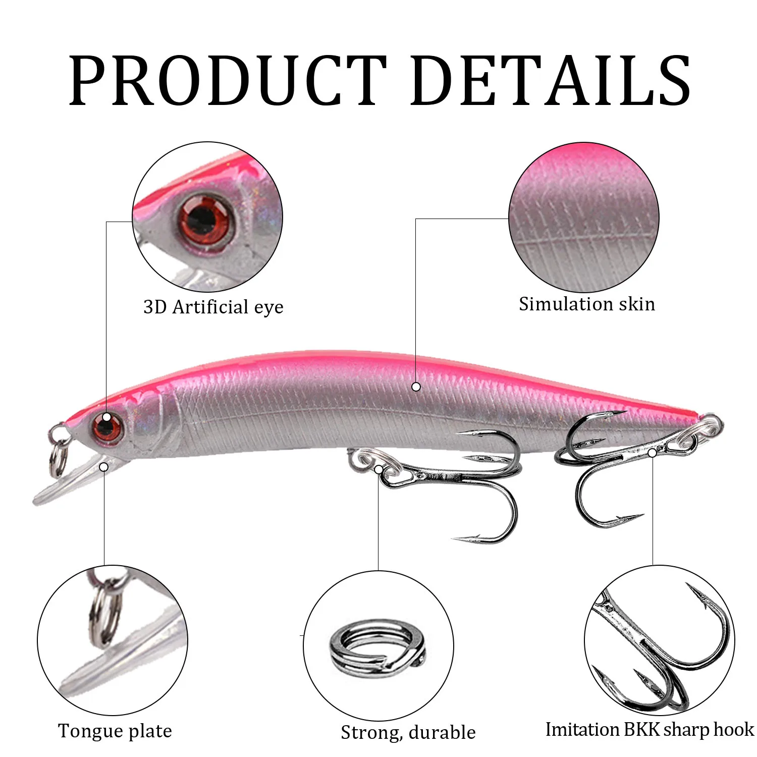 Señuelo de Pesca flotante Minnow, cebo duro de plástico Artificial Isca, Wobblers, Crankbait, Lucio, aparejos de Pesca, 10cm, 8,3g, 1 unidad - imagen 4