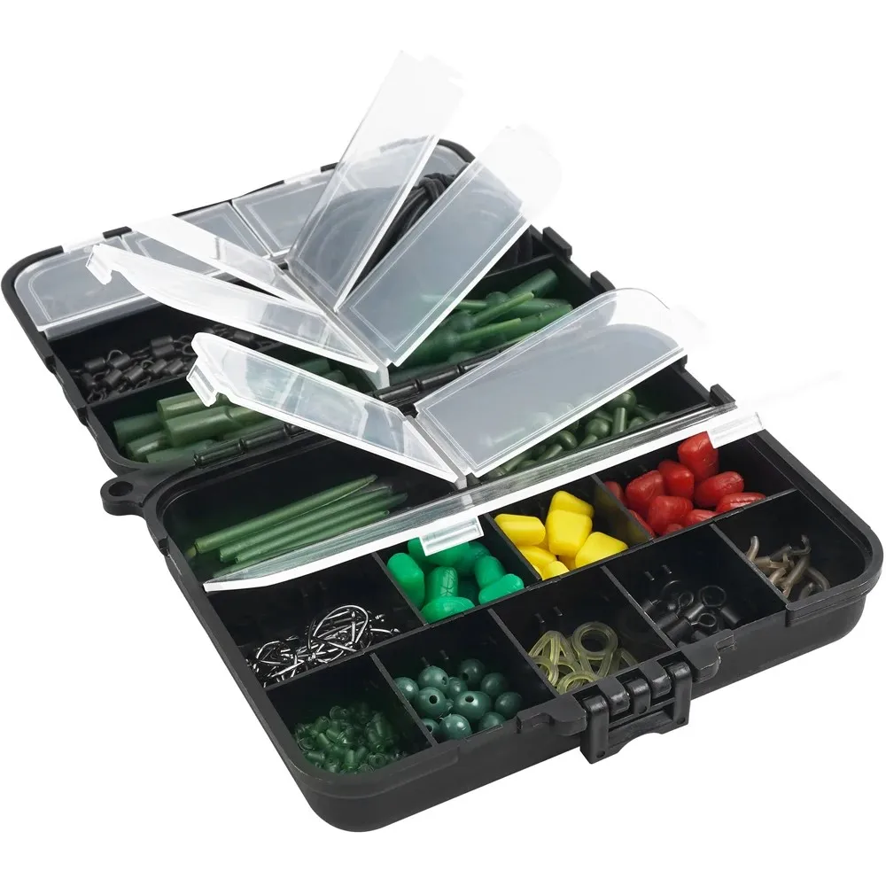 Kit de aparejos de pesca de carpa, anzuelos de cambio rápido, mangas antienredos, tubería de aparejo de callos para aparejos de pelo de carpa, 271 piezas - imagen 5