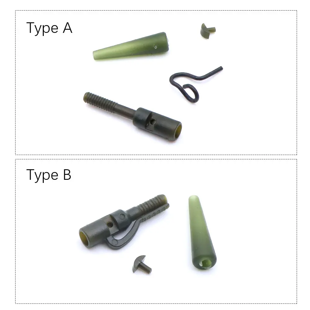 Accesorios de pesca de carpa, Clips de plomo, mangas antienredos de goma para helicóptero, aparejo de carpa, Terminal giratorio, aparejos de pesca, 10 Uds. - imagen 3