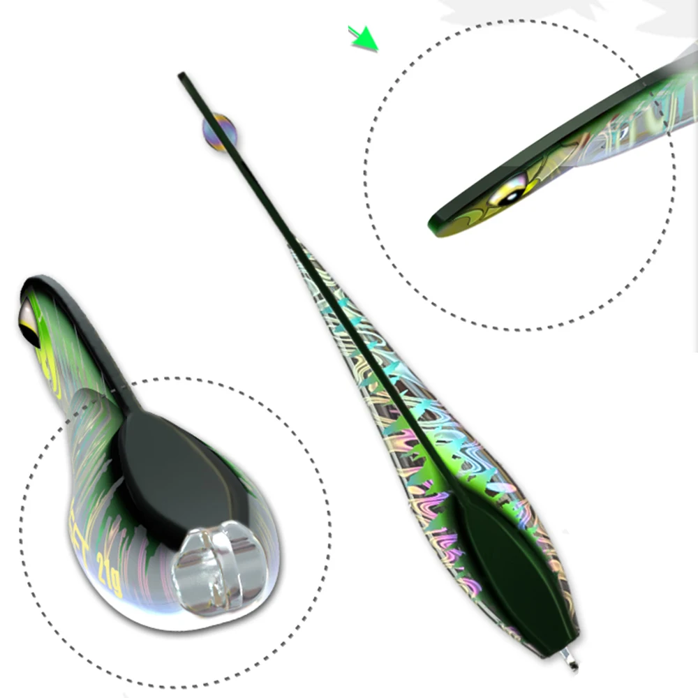 SFT BAIBAI 3,5G 7G 14G 21G gota lenta Micro plantilla de Metal fundido Shore Casting Jigging cuchara pesca de agua salada cebo aparejos 5 unids/set - imagen 5