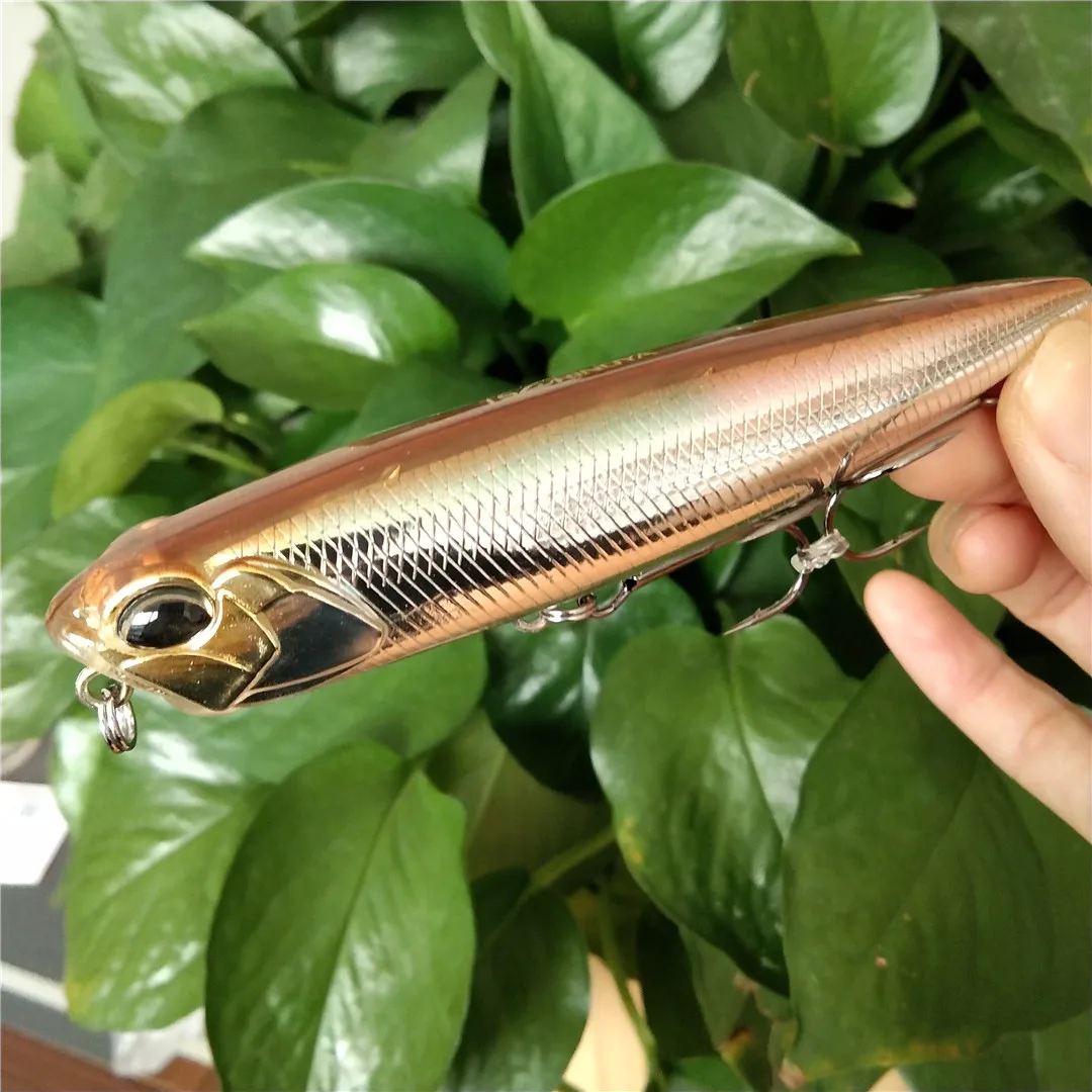 Lápiz flotante Topwater de 4 piezas, Wobblers de 110mm, 20,5g, DW58, señuelo de lubina, Stickbait, cabeza de serpiente, cebo duro Artificial profesional - imagen 5