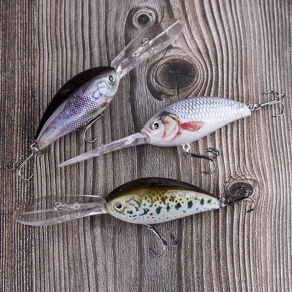 CCLTBA-Señuelos de Pesca artificiales, cebos de plástico duro, manivela de buceo profundo, aparejos de arrastre de lubina oscilante, 11,5 cm, 18g - imagen 5