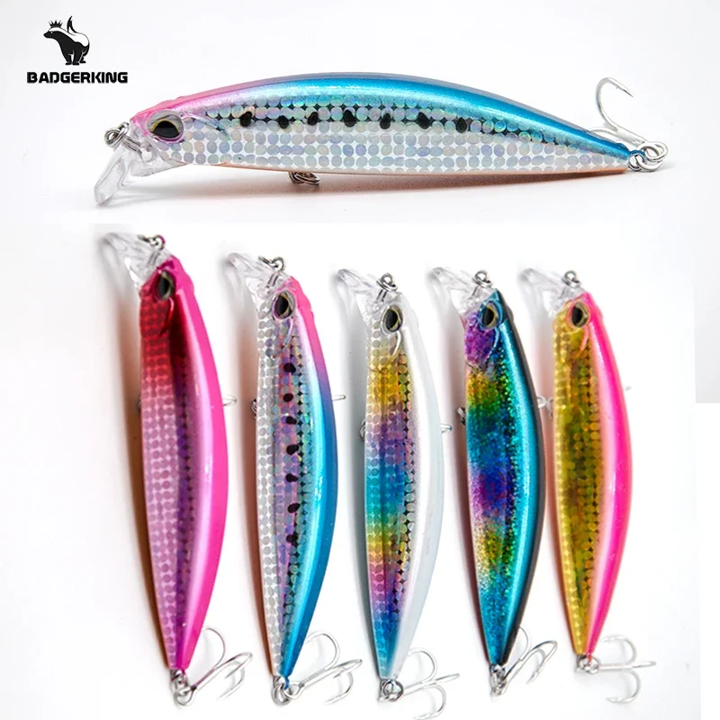 Señuelo de pesca minnow jerkbait, 30g, wobblers, sonido de sonajero, cebo falso de buceo poco profundo para pesca