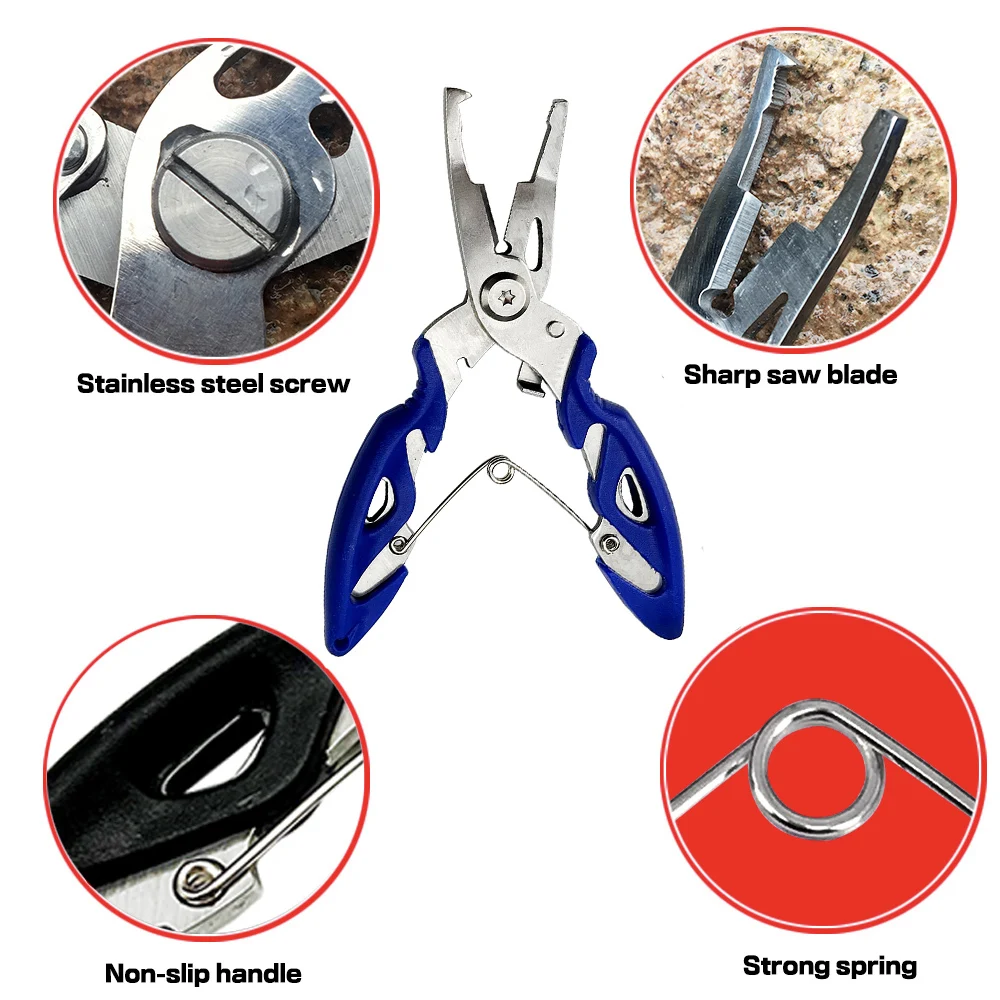 Controlador de pescado de acero inoxidable, agarre profesional portátil, alicates removedores de anzuelos, arrastre máximo de 15kg, equipo de pesca - imagen 5