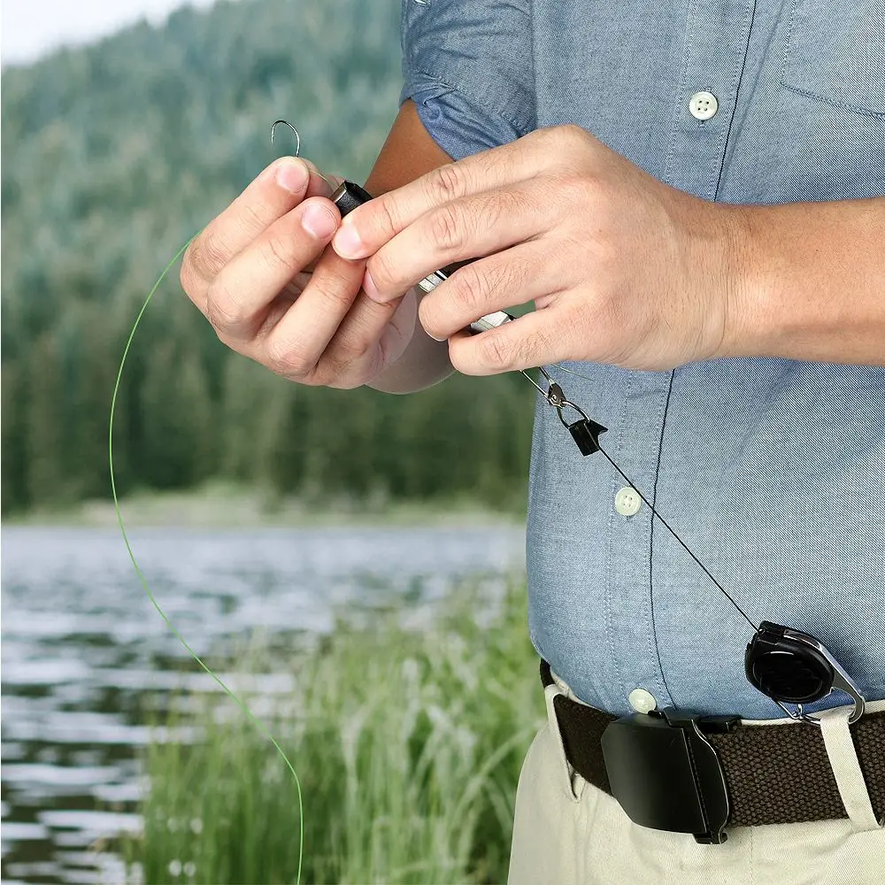 Cortaúñas de pesca con mosca de acero inoxidable con agujeros, gancho rápido, anudador de uñas, cortador de línea, herramienta para atar nudos rápidos - imagen 3