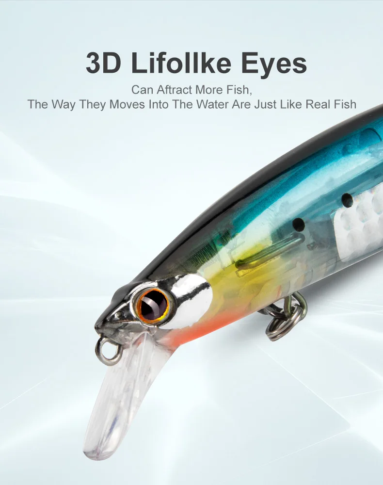 Experimente el último señuelo de pesca con ojos realistas para una captura realista