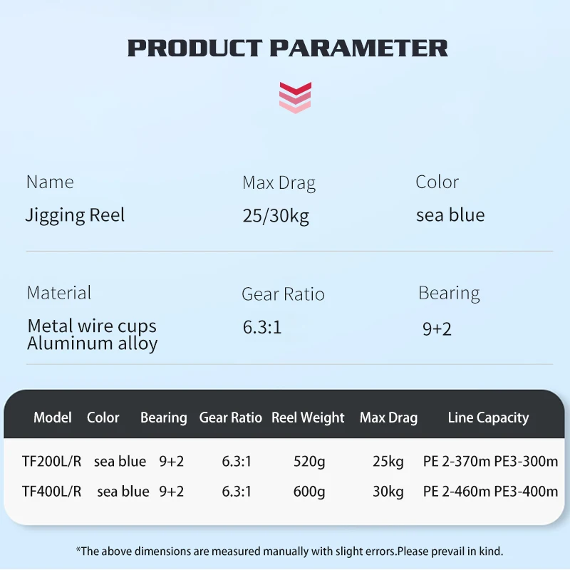 Rueda de pesca con asiento de carrete con perilla de corcho, arrastre máximo 9 + 2Bb 6,3: 1, 30Kg, equipo de pesca de mar de Metal, carrete de Jigging de agua salada de paso lento - imagen 5