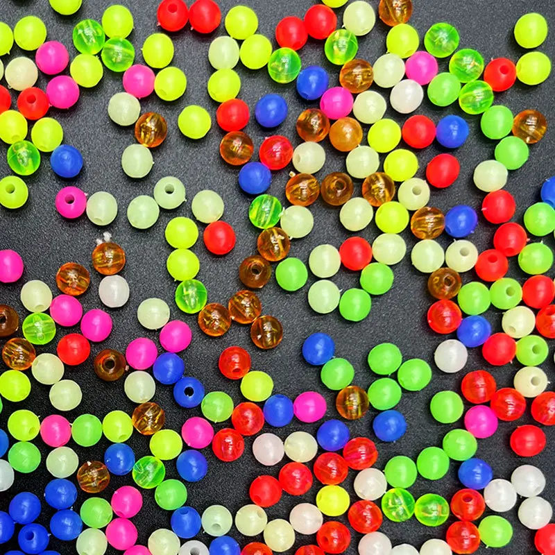 Cuentas de bloqueo de luz nocturna para pesca en roca, 1000 unids/caja, granos espaciales fluorescentes, bolas flotantes redondas, luz brillante para juego al aire libre - imagen 2