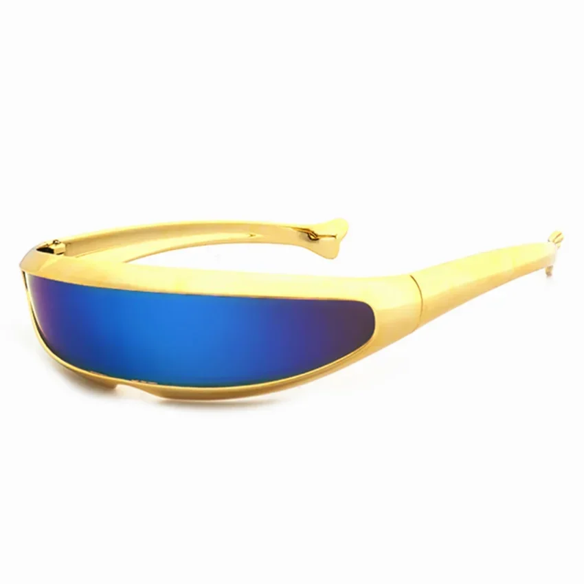 Gafas de sol de pesca chapadas, gafas futuristas Retro, gafas de sol de lujo para hombres, gafas para mujeres, gafas de sol Vintage novedosas - imagen 5
