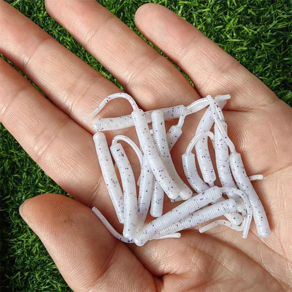 Mini señuelos blandos de pesca en roca oceánica, 500g/45mm, cebos artificiales de gusano suave, cebo de silicona para lubina, accesorios de pesca - imagen 5