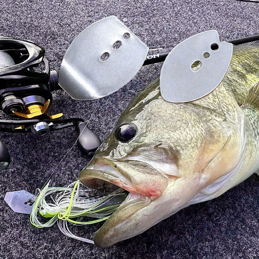 10 Uds. Plantilla de natación de acero inoxidable, hoja de plantilla para bailarina, cebo estilo Chatter, piezas de señuelo de pesca para pesca con caña - imagen 5