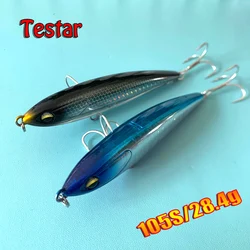 Señuelo de Pesca con cebo tipo lápiz que se hunde de fundición larga, 105mm, 28g, Stickbait de agua salada, cebo duro oscilante Artificial para Pesca de trucha lubina