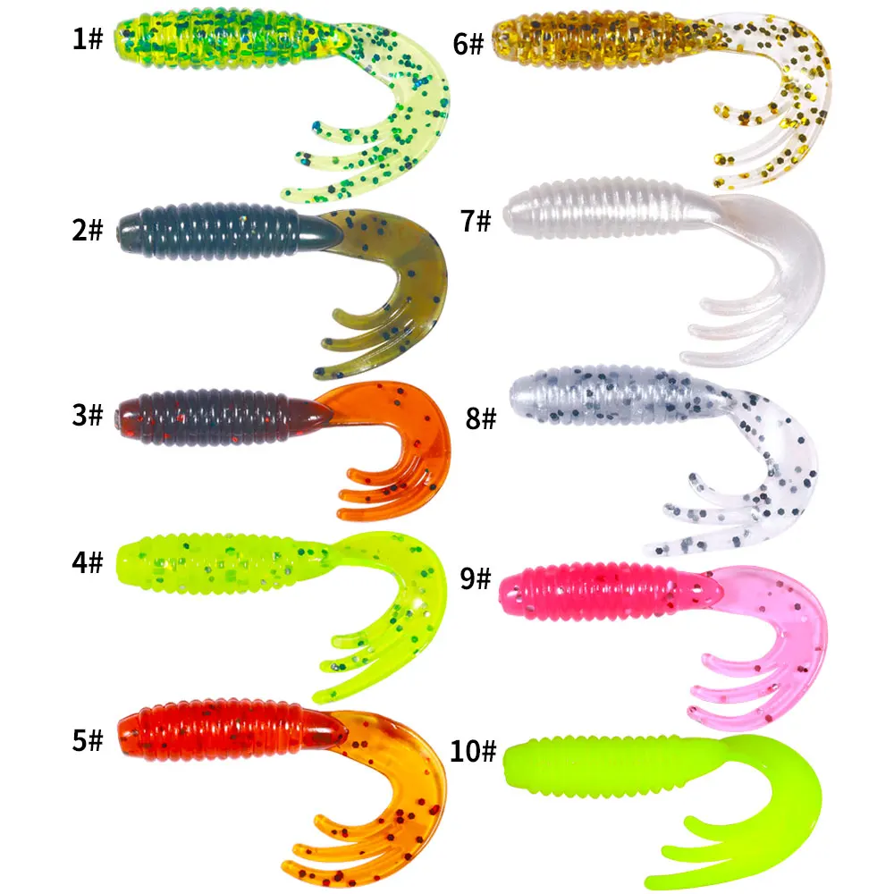 Señuelo de pesca de silicona suave, 10/20 piezas, 4cm, 5,5 cm, pececillo, gusanos de agua dulce y salada, Wobblers, cebo Artificial, aparejos de lubina, plantillas - imagen 2