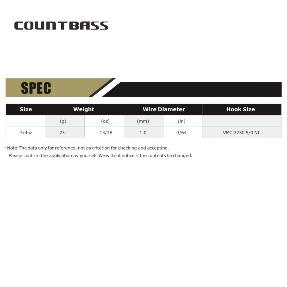 Countbass-cebo giratorio sin pintar de 3/4oz con anzuelo VMC 7250 5/0, cuerpos giratorios en blanco, Señuelos de pesca de agua dulce DIY - imagen 3