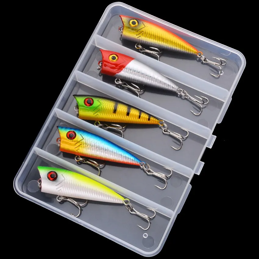 Señuelos de pesca Minnow, artículos duros para pesca, Crankbait Swimbait Sea River Shad Wobbler para curricán, calamar, 5 uds. - imagen 3