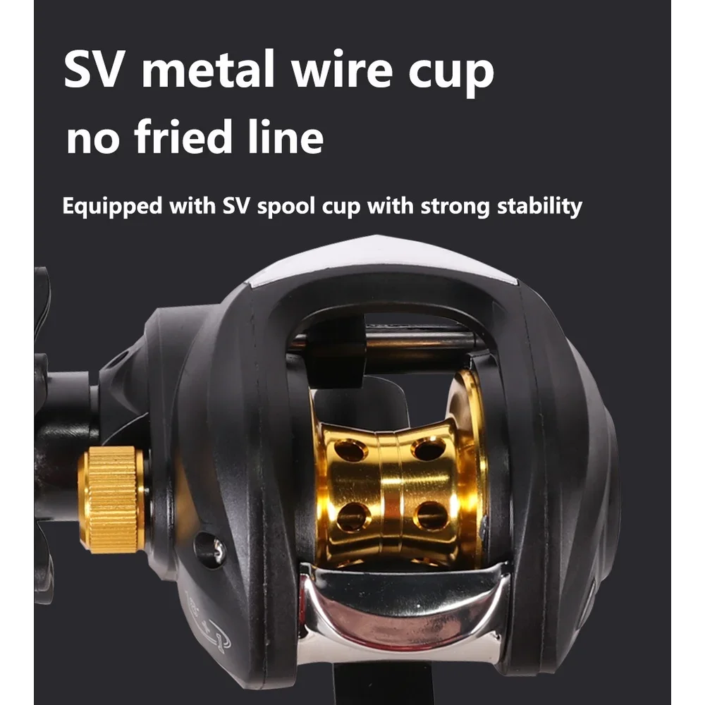 Carrete de pesca carrete de Baitcasting ligero 18 + 1 con arrastre de fibra de carbono de 10kg con relación de engranaje 7,2:1 de alta velocidad carretes Baitcaster - imagen 5