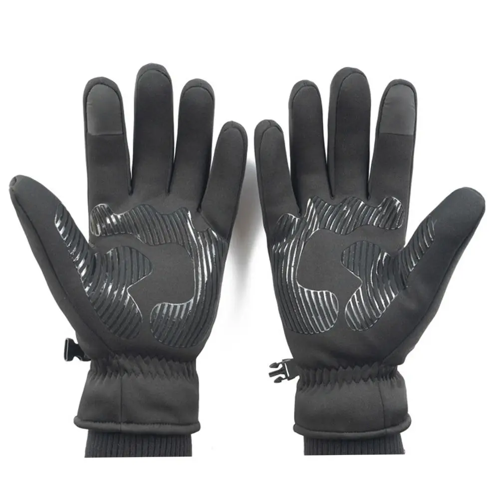 Guantes de felpa a prueba de viento para deportes al aire libre, guantes impermeables para Snowboard, guantes de esquí, guantes térmicos gruesos de lana PU, cálidos para invierno - imagen 3