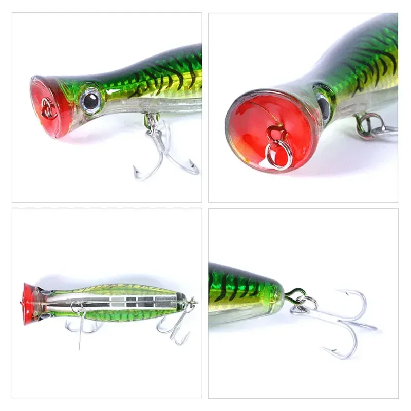 Señuelos de Pesca Popper de 2 piezas, 13cm, 43g, grandes, TopWater, Isca, cebo duro Artificial, aparejos de Pesca - imagen 3