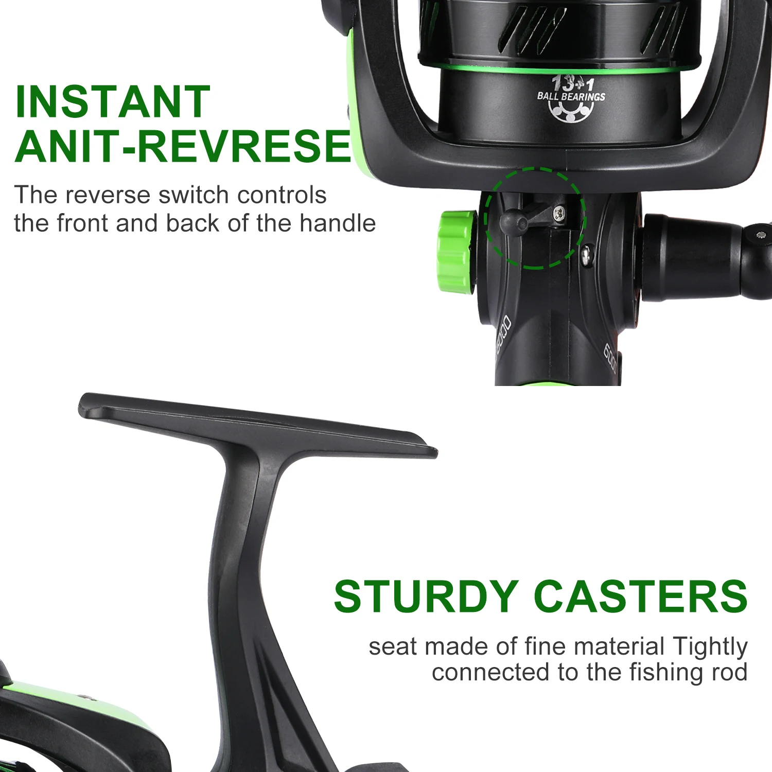 Carrete de pesca Sougayilang, relación de engranaje 4,7/5, 2:1, carrete giratorio, arrastre máximo, carrete de pesca de carpa de 10Kg con carrete de aluminio para agua salada - imagen 5