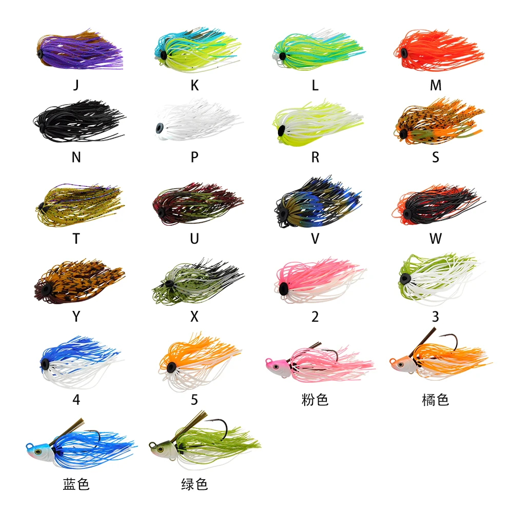 ESFISHING Faldas de silicona para pesca, 5 uds., anzuelo, Señuelos de Pesca, plantilla de cebo suave, falda de plantilla de Metal DIY - imagen 5