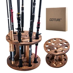 Goture Soporte para 12 Cañas de Pescar – Base de Caucho Sólido