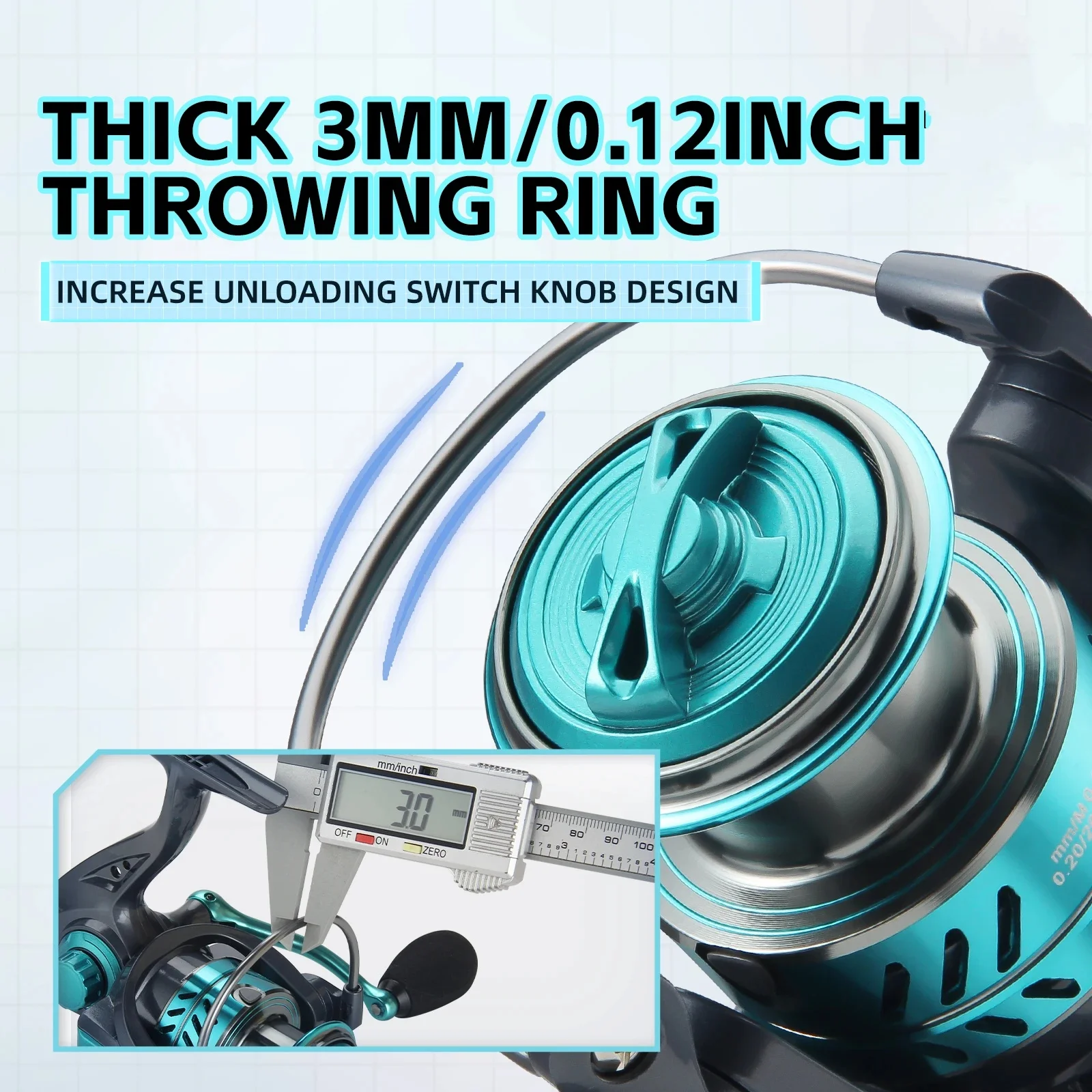 Carrete de pesca giratorio ambidiestro DKPro 1000-7000 para agua salada, carrete de Metal y mango, aparejos de pesca duraderos - imagen 4