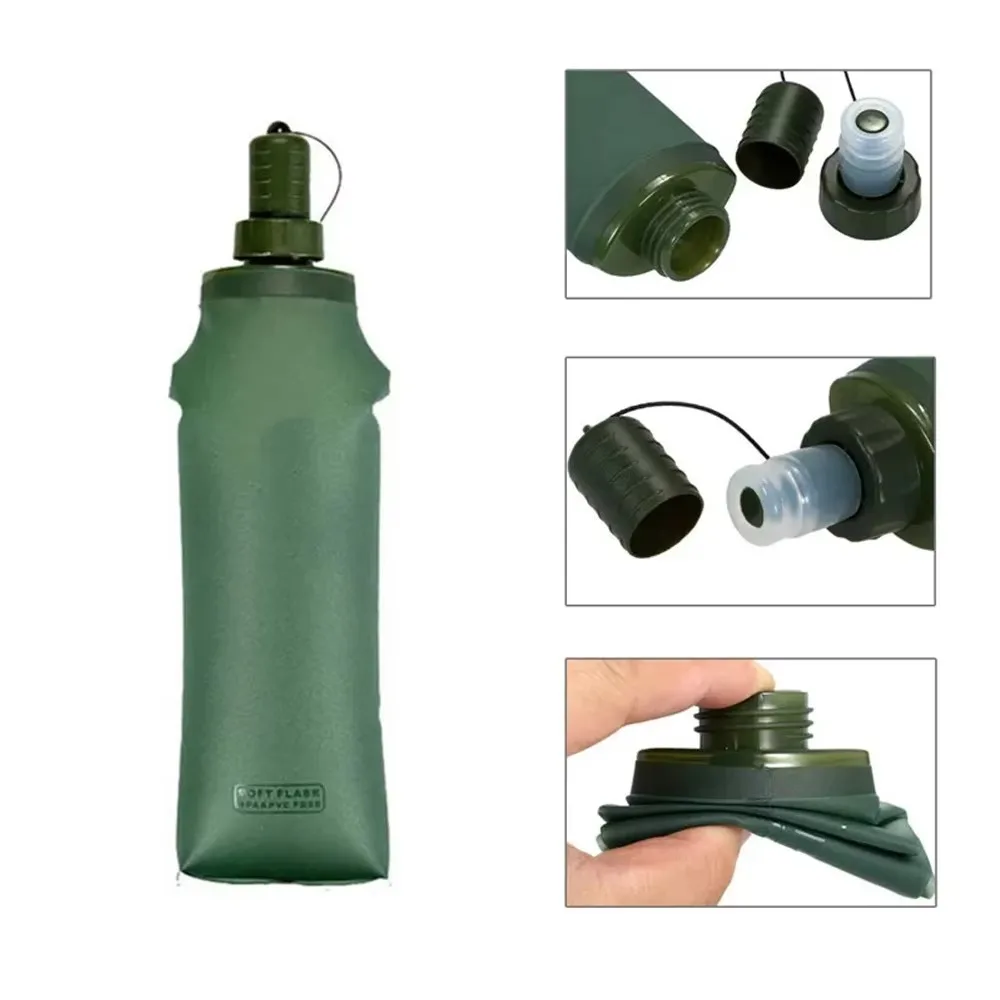 Bolsa de agua blanda para deportes al aire libre, botella de agua para maratón, hervidor plegable para correr, matraz de hidratación de TPU para correr, paquete de hidratación - imagen 5