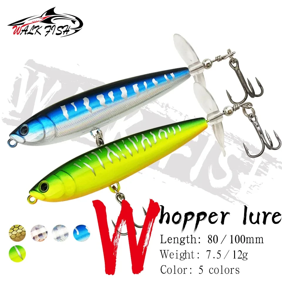 WALK FISH 7,5g 12g Topwater Whopper Plopper señuelo de Pesca lápiz Artificial de plástico cebo duro Trolling Crankbait Bass Pike Pesca