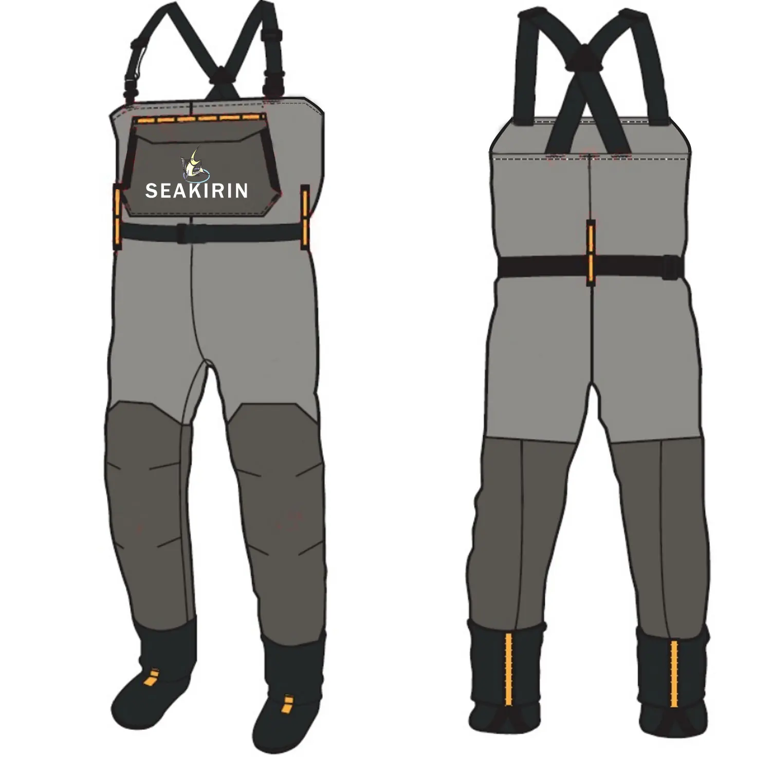 Botas de pesca impermeables de 4 capas para hombre, ropa de caza para vadear seco en río con protector de grava de neopreno, protege - imagen 5