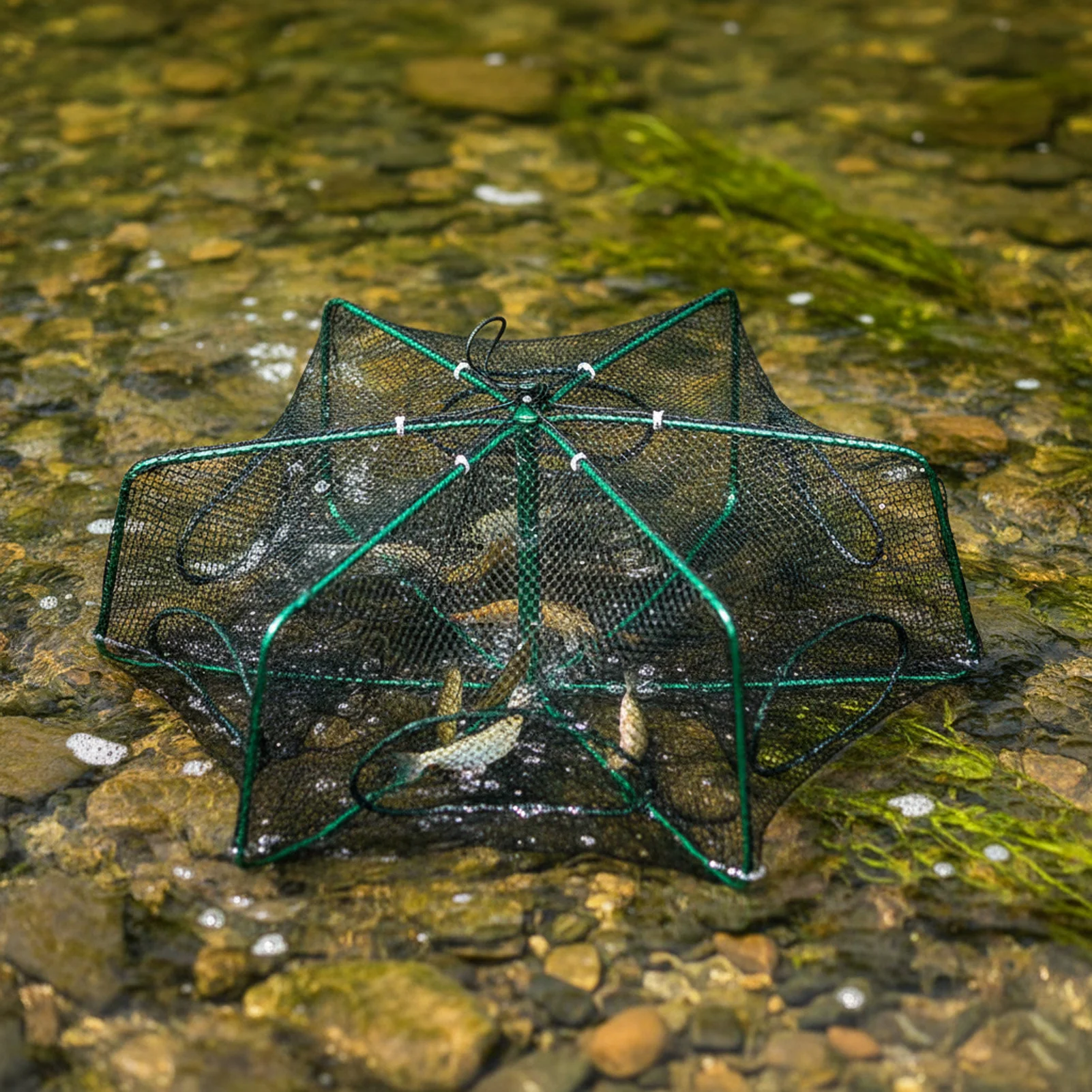 Red de pesca automática portátil – Jaula para carpas y cangrejos