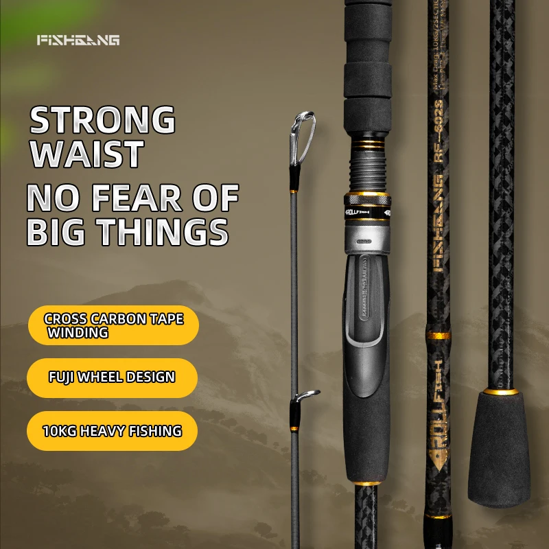 ROLLFISH Ocean Boat caña de Jigging lenta fundición giratoria caña de pescar con señuelo de fibra de carbono pesca de lubina de agua salada 1,68/1,8/1,98 M - imagen 3