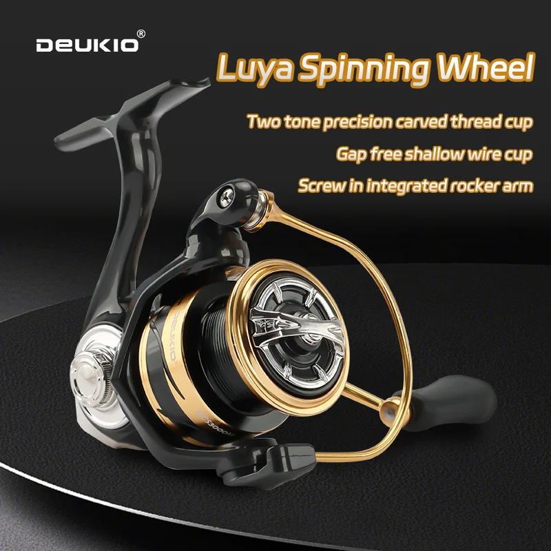 DEUKIO-carrete giratorio con señuelo resistente al agua, sin espacio, serie 2500 3000, mango de tornillo CNC, carrete de tallado fino, carrete de pesca de agua salada - imagen 2