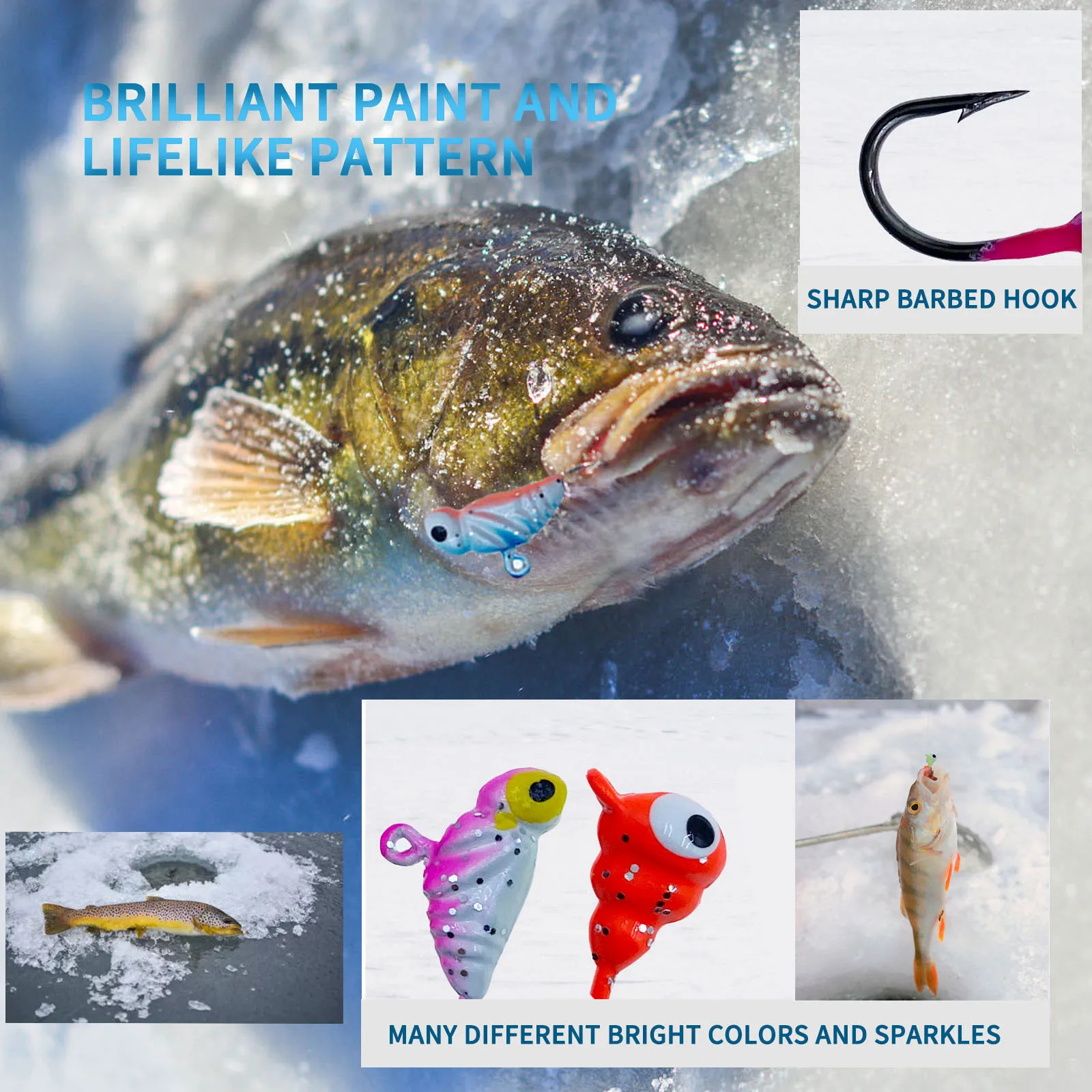 75 Señuelos de Pesca en Hielo de 1.4g-1.7g, Jigs de Pesca en Hielo Premium para Invierno - Juego de Señuelos de Pesca en Hielo para Pesca en Clima Frío - imagen 5