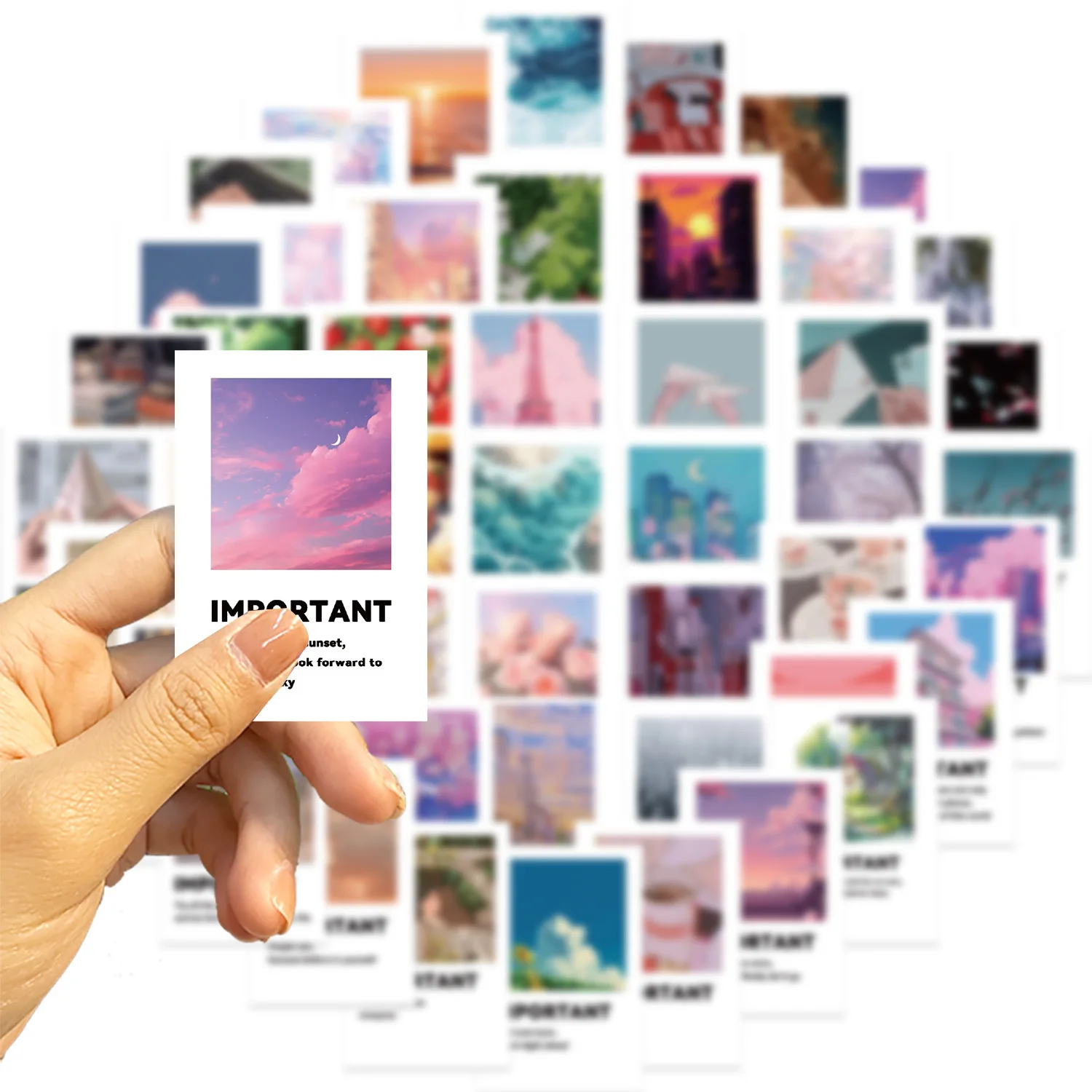 50 Uds palabras curativas importantes INS pegatinas de grafiti DIY teléfono guitarra portátil maleta taza pegatinas impermeables - imagen 5