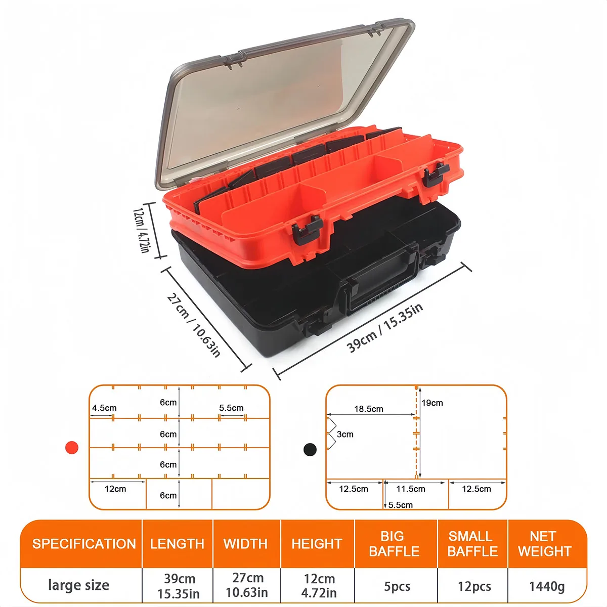 Caja de aparejos de pesca doble capa - imagen 3