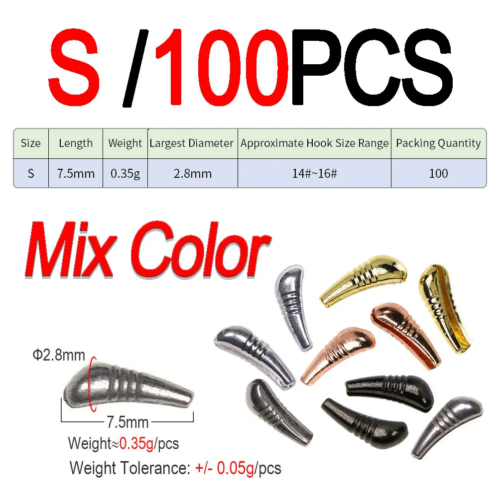 S 100pcs Mix Color
