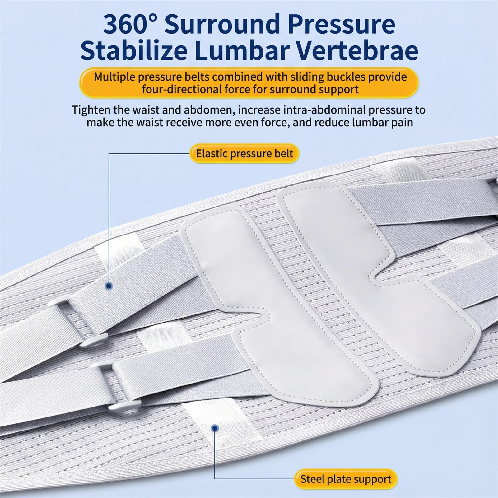 Cinturón de soporte de cintura deportivo para proteger la columna Cervical, previene la tensión muscular Lumbar, cinturón de protección de cintura para entrenamiento físico - imagen 4